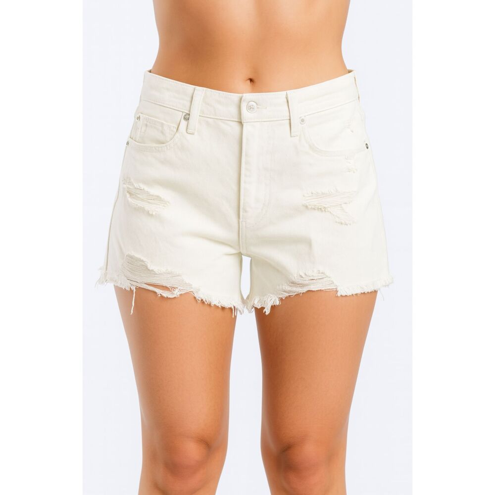 We The Free Shorts Distressed Button Fly Raw Hem Cut-offs Ivory 28